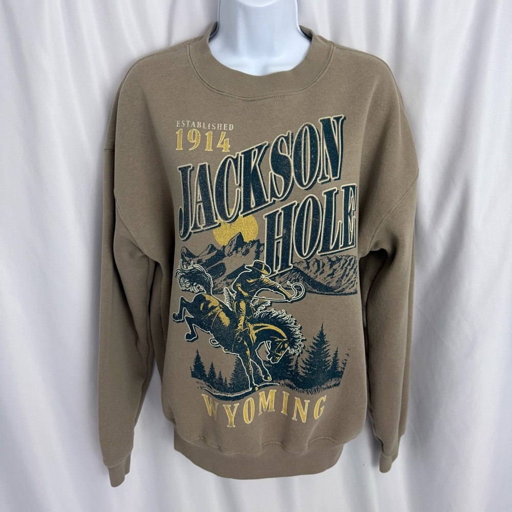 State of Mine Oversized Jackson Hole Wyoming Sweatshirt Size Small